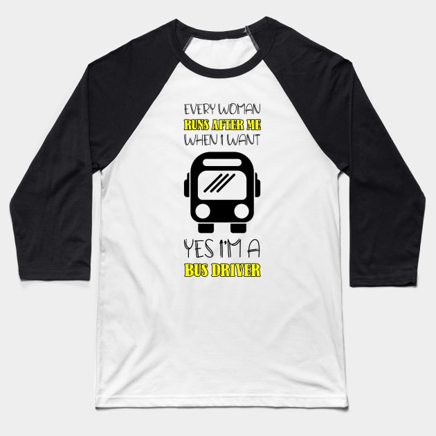 Bus bus driver school bus autobus Baseball T-Shirt by Johnny_Sk3tch